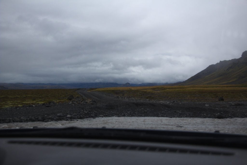 Premier passage à gué sur la route de la vallée de Þórsmörk