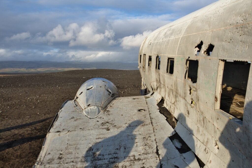 Avion échoué sur une plage en Islande