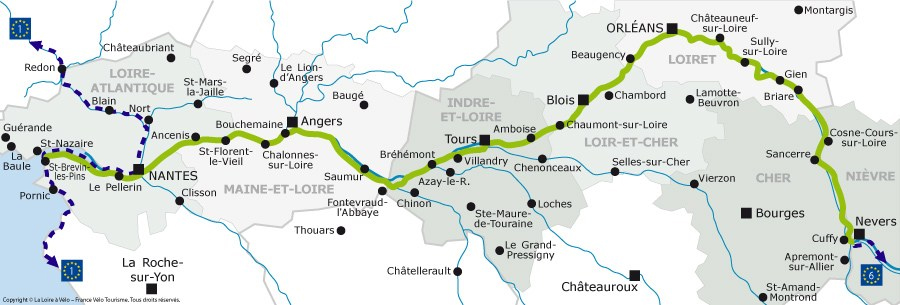 L'itinéraire de la Loire à vélo
